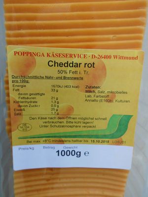 Cheddar Scheiben rot 50x20g
