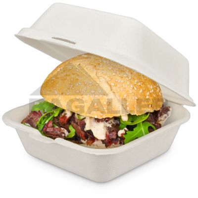 Hamburger-Box Bagasse 14x14x8